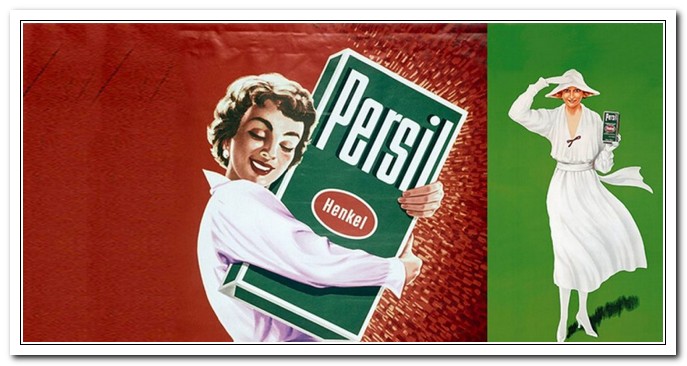 Стиральный порошок Персил: первые рекламные плакаты